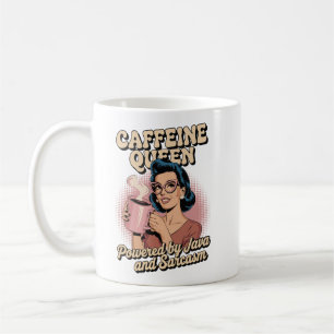 Caneca De Café Caffeine Queen - Powered by Java & Sarcasm