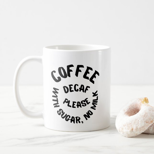 Caneca De Café caffeinevrije koffie, met suiker, zonder melk (Com Donut)