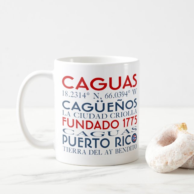 Caneca De Café Caguas, Puerto Rico (Com Donut)