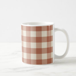 Caneca De Café Cai Amaro em Panna Cotta Gingham - padrão xadrez.