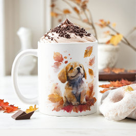 Caneca De Café Cair Vibes Watercolor Puppy -