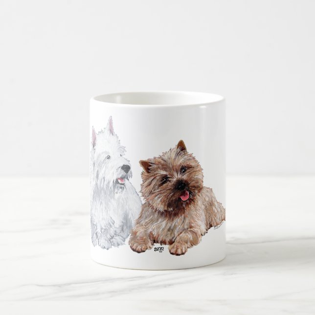 Caneca De Café Cairn Marrom e Terriers Westie (Centro)