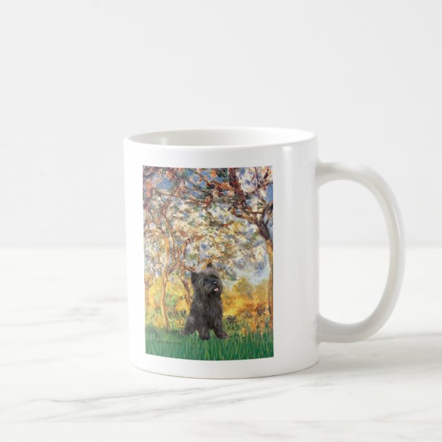 Caneca De Café Cairn Terrier (Brindle 21) - Primavera (Direita)