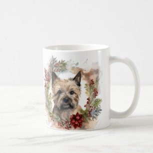 Caneca De Café Cairn Terrier Christmas Wreath Festivo Pup
