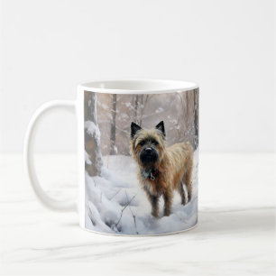 Caneca De Café Cairn Terrier Deixe-o nevar no Natal