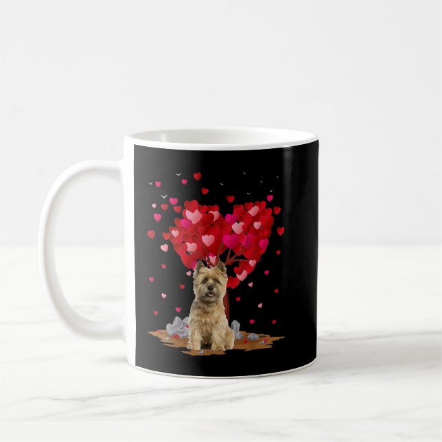 Caneca De Café Cairn Terrier Dog Lover Heart Shape Terrier (Esquerda)