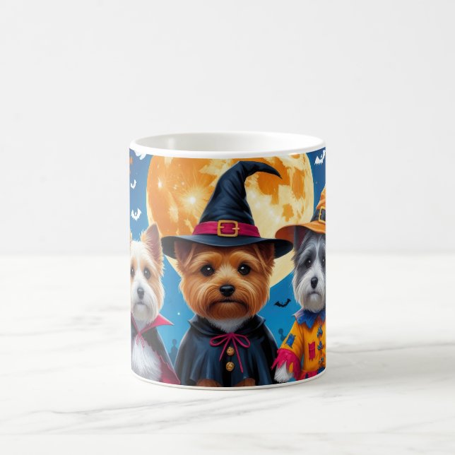 Caneca De Café Cairn Terrier Dogs Pumpkin Halloween Engraçado (Centro)