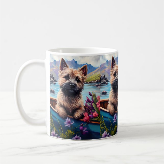 Caneca De Café Cairn Terrier em um remo: Uma aventura cênica (Esquerda)