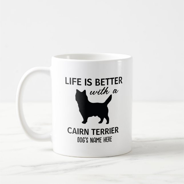 Caneca De Café Cairn Terrier Personalized Life é melhor (Esquerda)