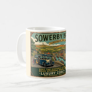 Caneca De Café Cais do Canal Histórico de Sowerby Bridge Arte Vin