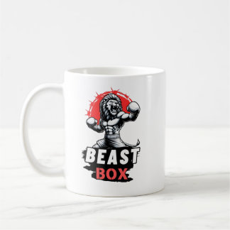 Caneca De Café Caixa de Beast - Kick Boxing Lion Design