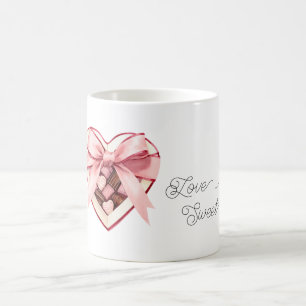 Caneca De Café Caixa de Bombons Coração de Amor Doce