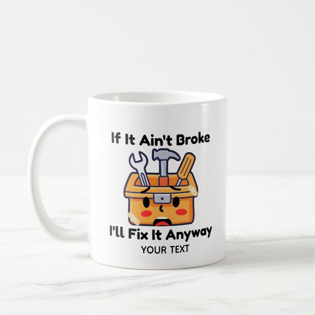 Caneca De Café Caixa de Ferramentas de Faz-Tudo Engraçada Piada P (Esquerda)