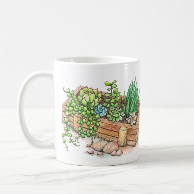 Caneca De Café Caixa de Plantador Suculente (Esquerda)