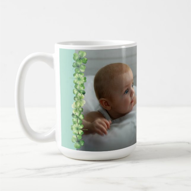 Caneca De Café Caixa de presente de Mamãe verde-trevo (Esquerda)