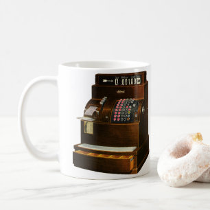 Caneca De Café Caixa Registradora Antiga, Negócios de Varejo Vint