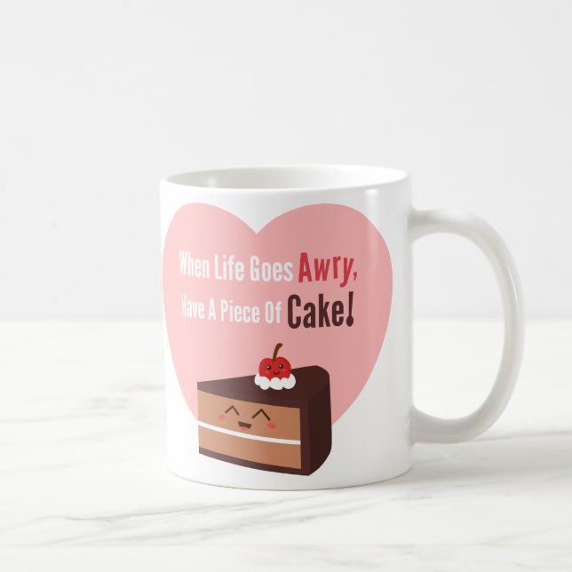 Caneca De Café Cake Engraçado Bolo Bonito de Chocolate (Direita)
