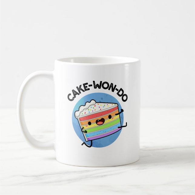 Caneca De Café Cake-won-do Funny Taekwondo Cake Pun (Esquerda)