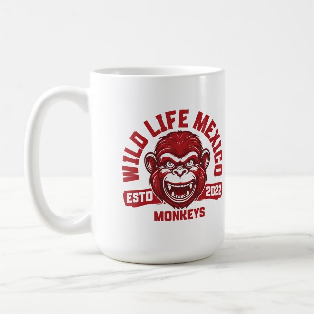 Caneca De Café Calakmul Monkeys aus Mexikos Dschungel (Esquerda)