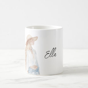 Caneca De Café Calça Jeans Feminina Loira