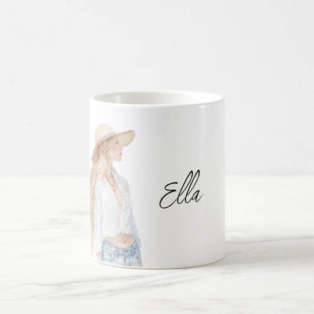 Caneca De Café Calça Jeans Feminina Loira (Centro)