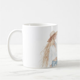 Caneca De Café Calça Jeans Feminina Loira