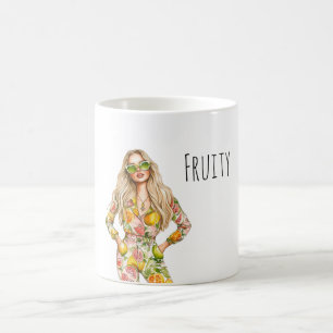 Caneca De Café Calça Top de Frutas Feminino Loiro