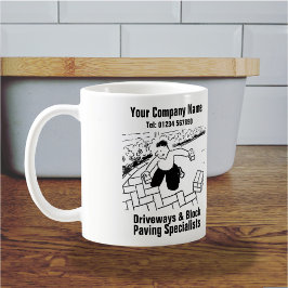 Caneca De Café Calçadas e Cartoon de pavimentação de blocos.