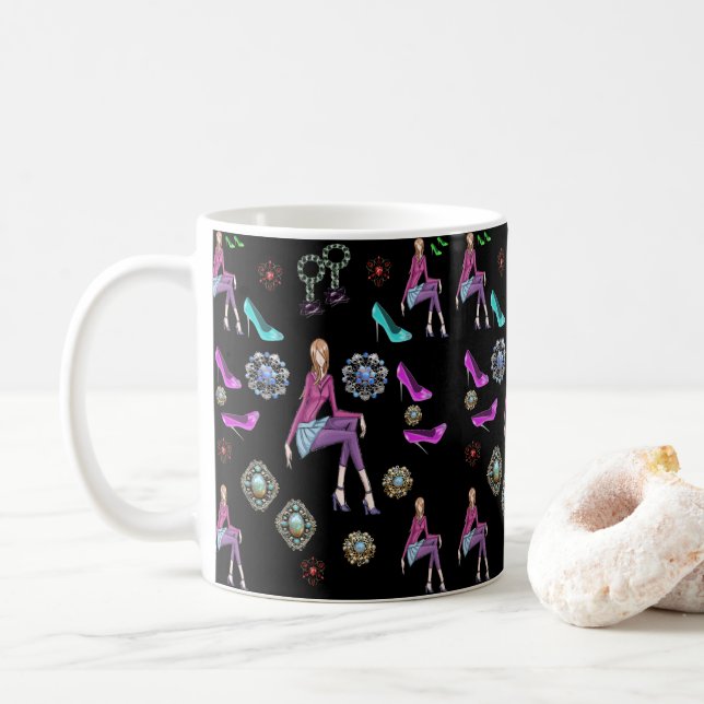 Caneca De Café calçados de moda (Com Donut)
