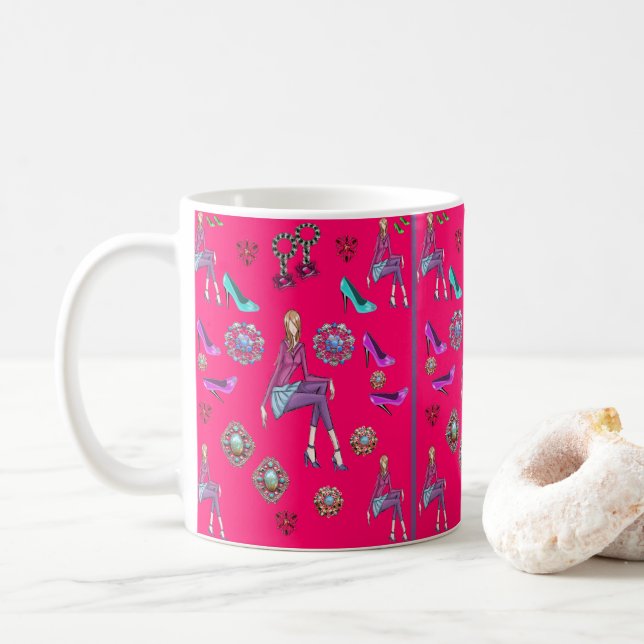 Caneca De Café calçados de moda (Com Donut)