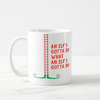 Caneca De Café Calçados Engraçados de Pernas de Elfo e Elf têm qu