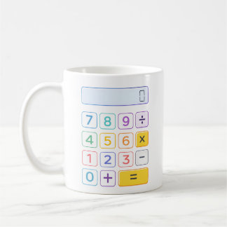 Caneca De Café Calculadora Colorida Dia dos Números Design de Mat