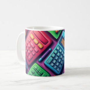 Caneca De Café calculadora em estilo de desenho animado ostenta u