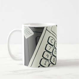 Caneca De Café Calculadora Minimalista e Ilustração de Padrão Mat