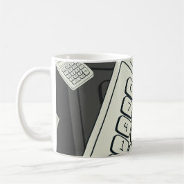Caneca De Café Calculadora Minimalista e Ilustração de Padrão Mat