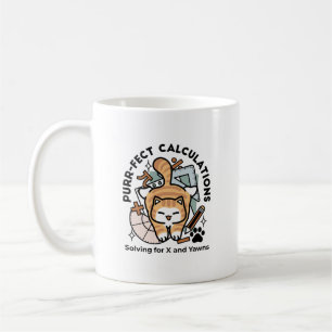 Caneca De Café Cálculos Perfeitos – Design de Gato de Matemática