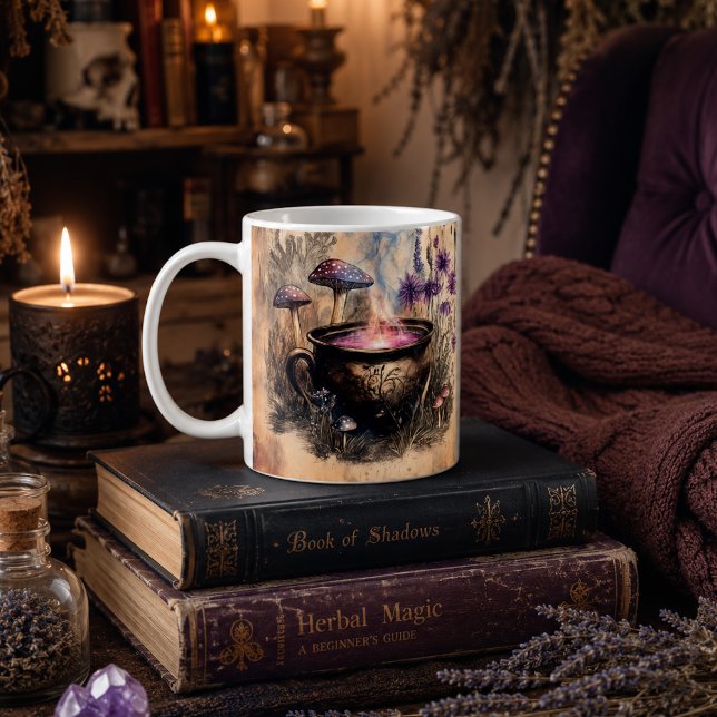 Caneca De Café Caldeirão Botânico de Ervas Mágicas (Criador carregado)