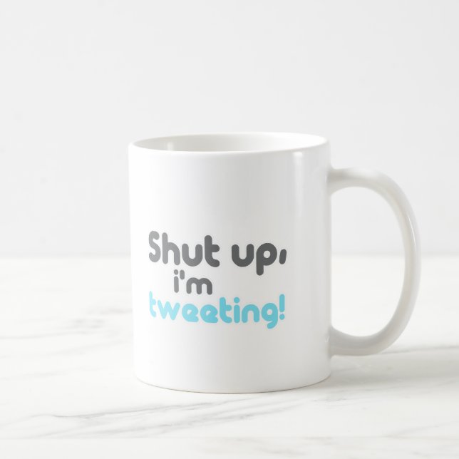 Caneca De Café cale a boca estou tweetando (Direita)