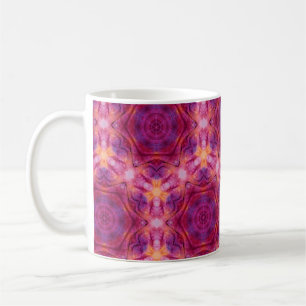 Caneca De Café caleido de cor violeta, roxa, laranja e azul