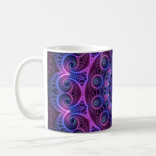 Caneca De Café Caleidoscópio Apofise Mandala Corações (Esquerda)