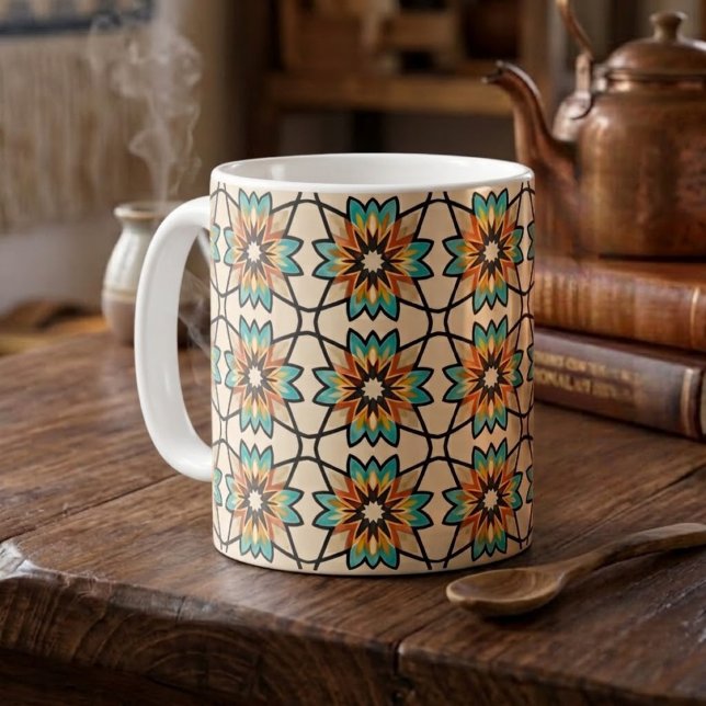 Caneca De Café Caleidoscópio Boho (Criador carregado)