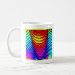 Caneca De Café Caleidoscópio de Cores Padrão 3D