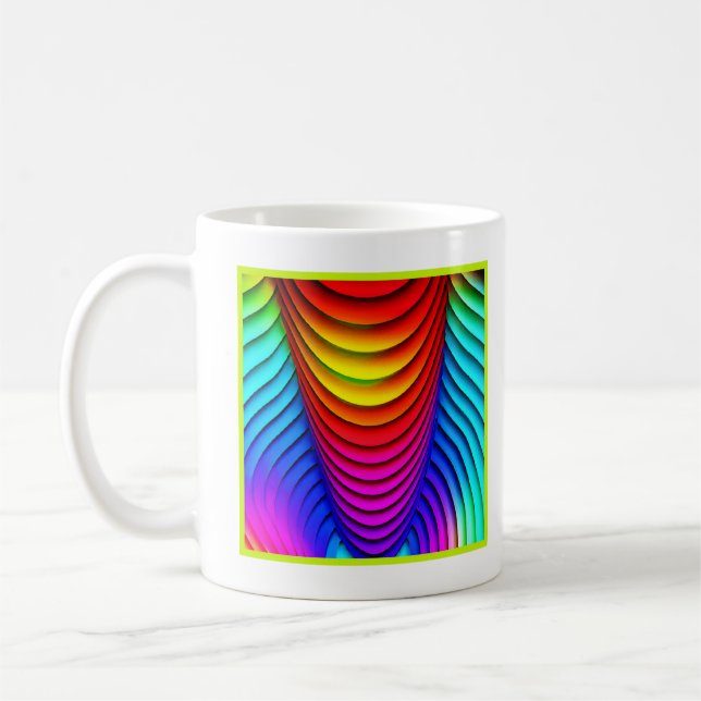 Caneca De Café Caleidoscópio de Cores Padrão 3D (Esquerda)