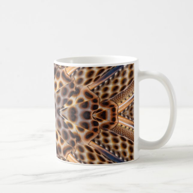 Caneca De Café caleidoscópio de pena de faisão marrom (Direita)