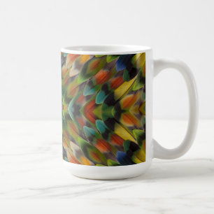 Caneca De Café caleidoscópio de penas de papagaio inseparável