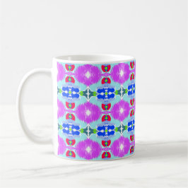 Caneca De Café Caleidoscópio Flor de Azul