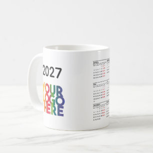 Caneca De Café Calendário 2027 Presente de Escritório Empresarial