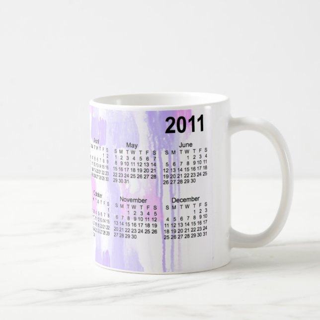 Caneca De Café Calendário Abstrato de 2011 (Direita)