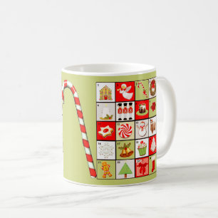 Caneca De Café Calendário Avançado da Miniatura de Natal