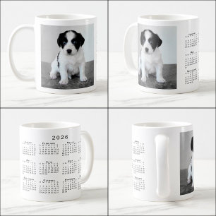 Caneca De Café Calendário de Foto Pet Personalizada 2026